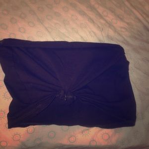 A brown tied tube top